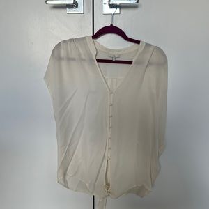 Silk button down short sleeve with tie